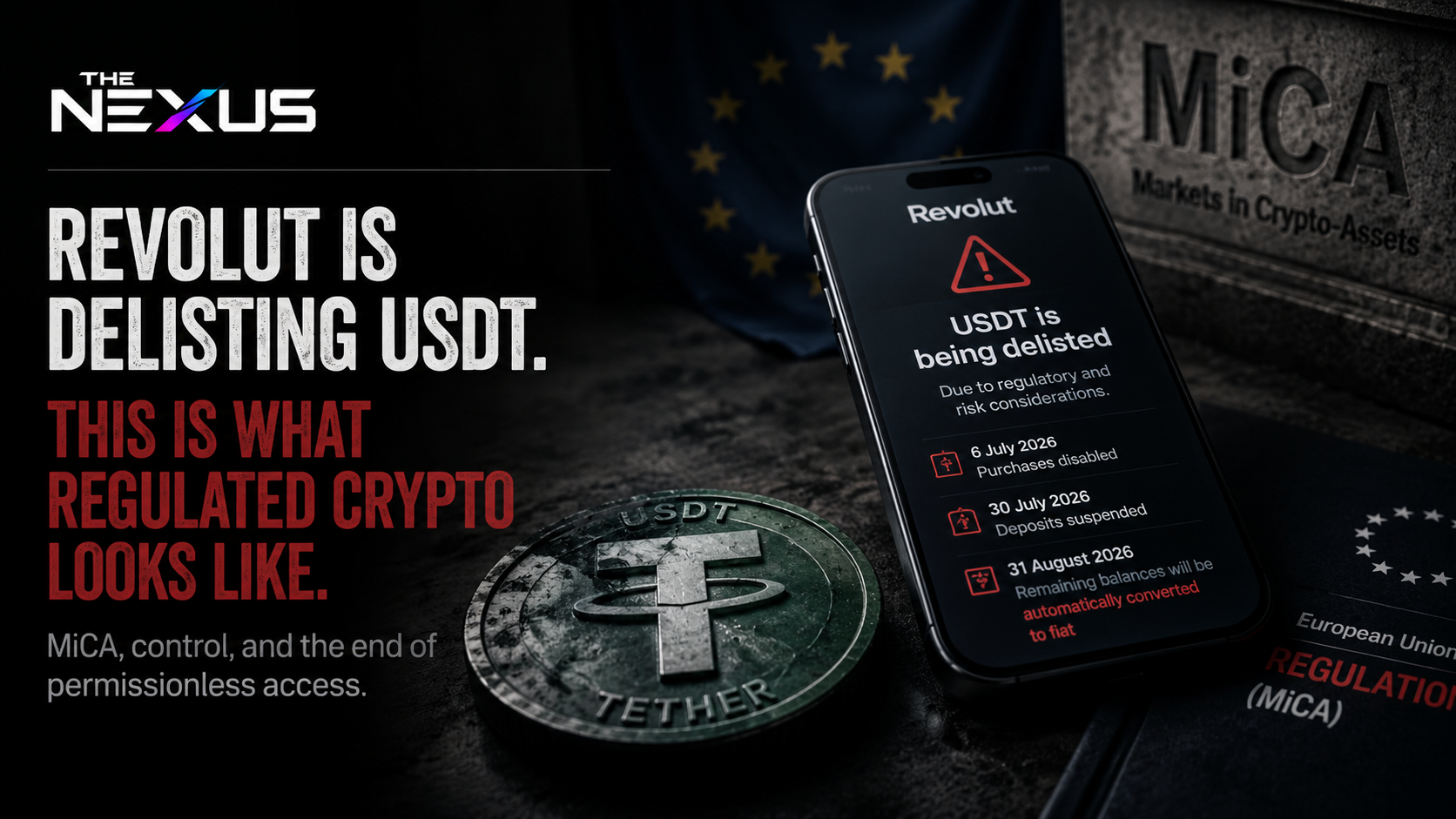 Revolut Delists USDT, Citing EU Regulatory Compliance